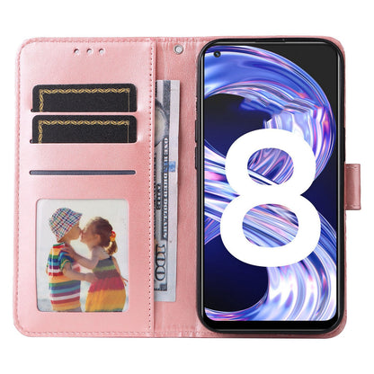 Realme 8 Pro Sunflower Embossed Leather Wallet Phone Case with Kickstand and Card Holder