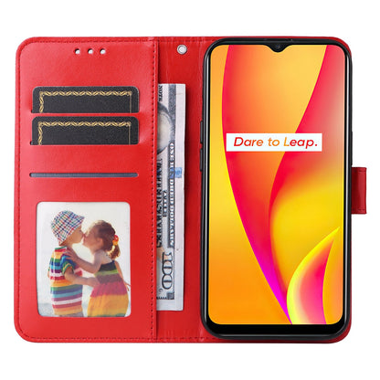 Realme C25 Sunflower Embossed Leather Wallet Phone Case with Kickstand and Card Holder