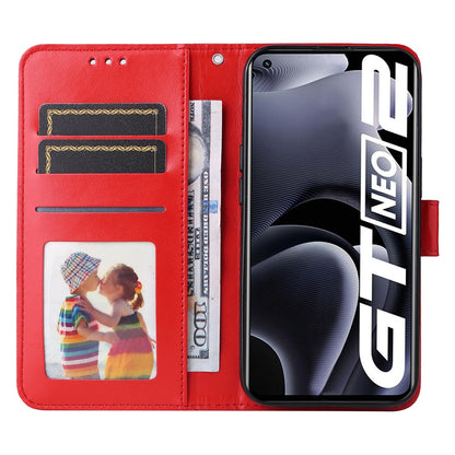 Realme GT Neo2 Sunflower Embossed Leather Wallet Phone Case with Kickstand and Card Holder