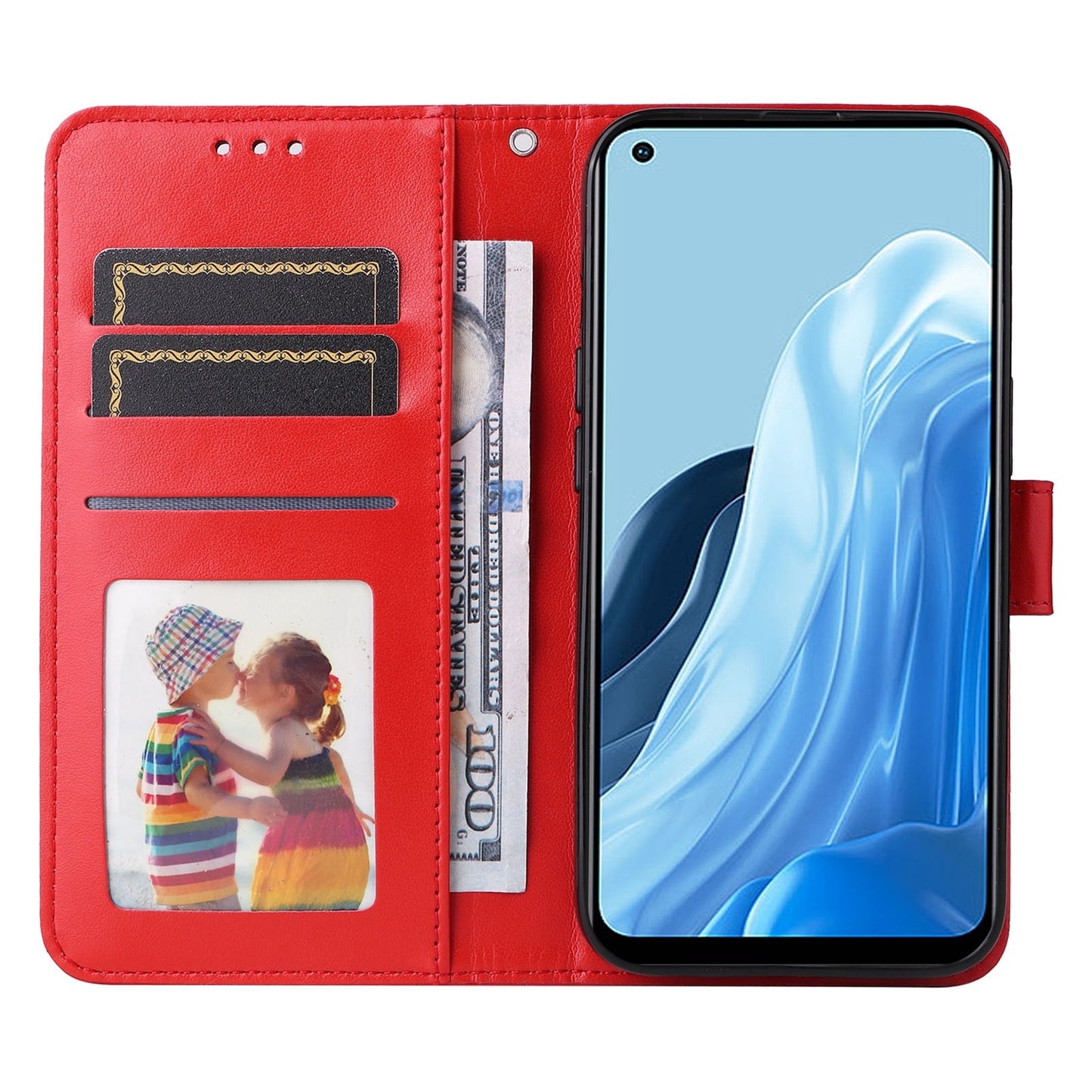 OPPO Reno7 4G Sunflower Embossed Leather Wallet Phone Case with Kickstand and Card Holder