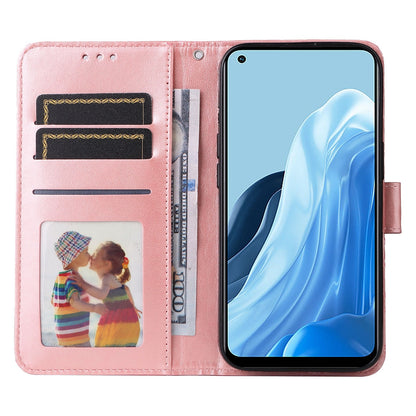 OPPO F21 Pro Sunflower Embossed Leather Wallet Phone Case with Kickstand and Card Holder