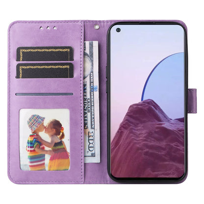 OnePlus Nord N20 5G Sunflower Embossed Leather Wallet Phone Case with Kickstand and Card Holder