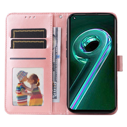 OPPO Realme 9 Pro+ Sunflower Embossed Leather Wallet Phone Case with Kickstand and Card Holder