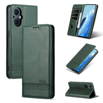 OPPO Reno8 Lite Leather Wallet Case with Card Holder & Magnetic Closure