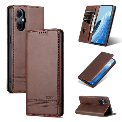 OPPO Reno8 Lite Leather Wallet Case with Card Holder & Magnetic Closure