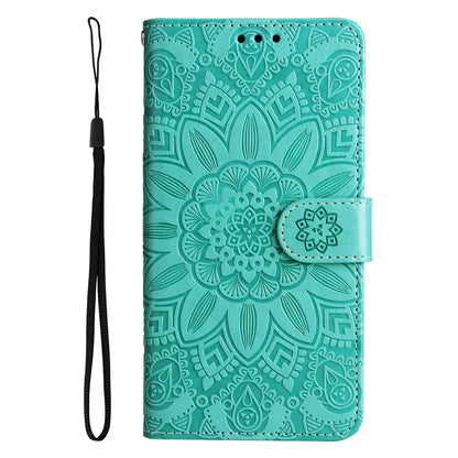 Xiaomi Redmi Poco F4 Sunflower Embossed Leather Wallet Phone Case with Kickstand and Card Holder