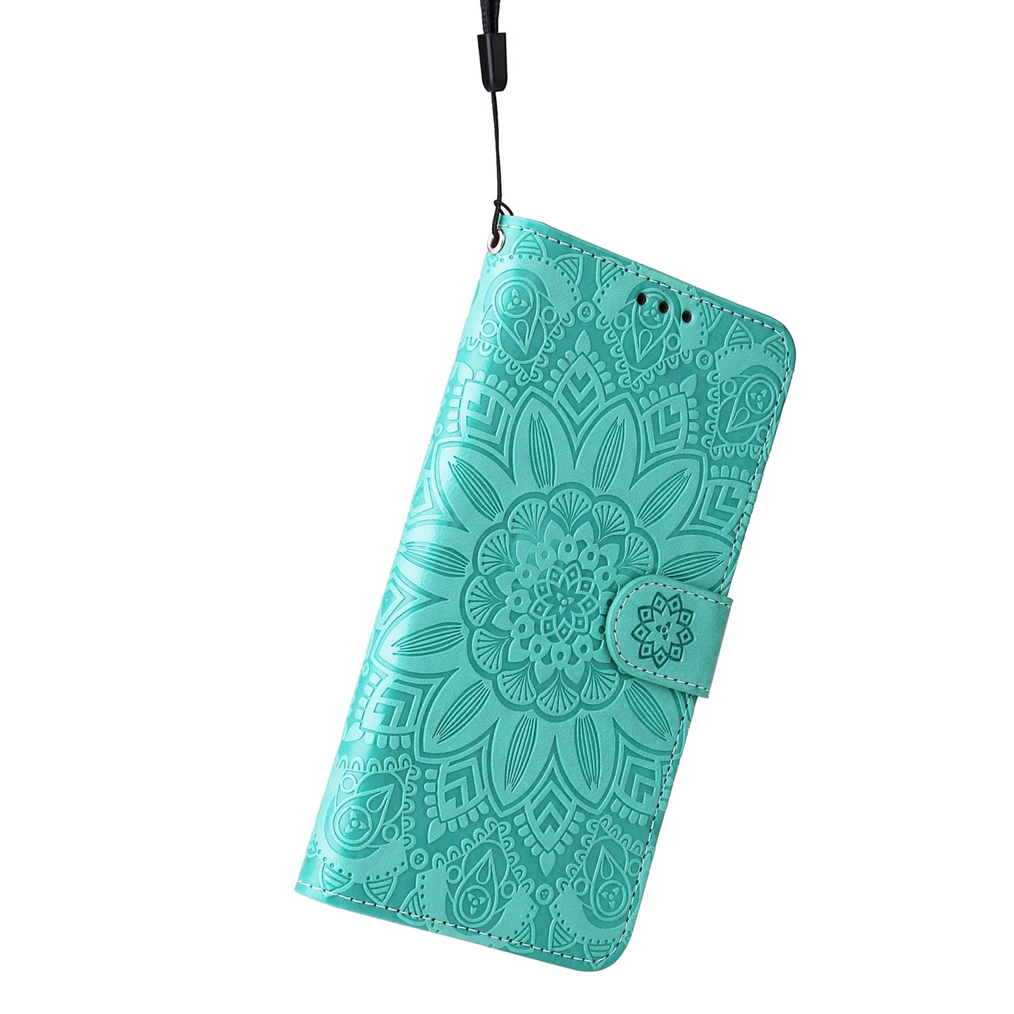 Xiaomi Redmi K40S Sunflower Embossed Leather Wallet Phone Case with Kickstand and Card Holder