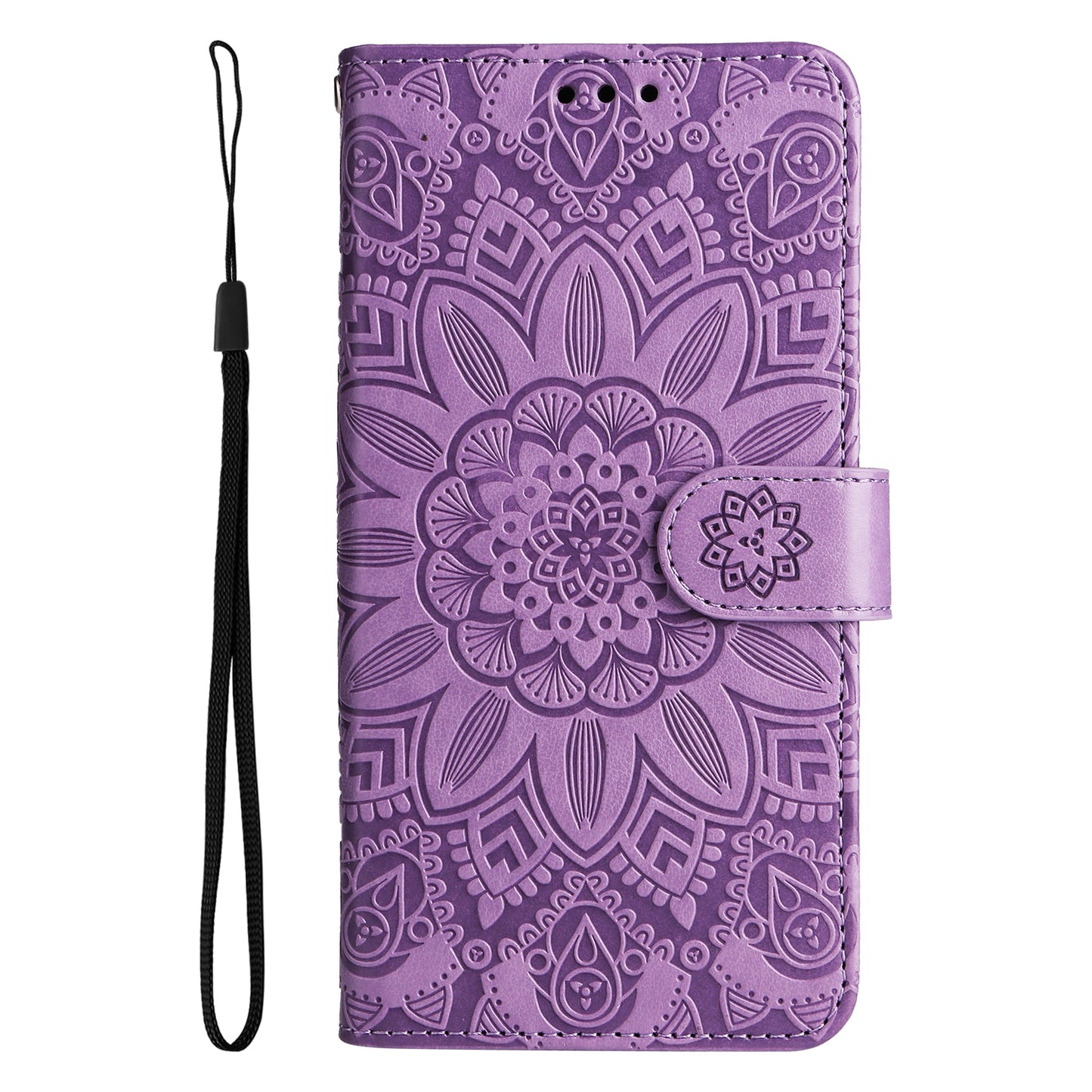 Xiaomi Redmi Poco F4 Sunflower Embossed Leather Wallet Phone Case with Kickstand and Card Holder