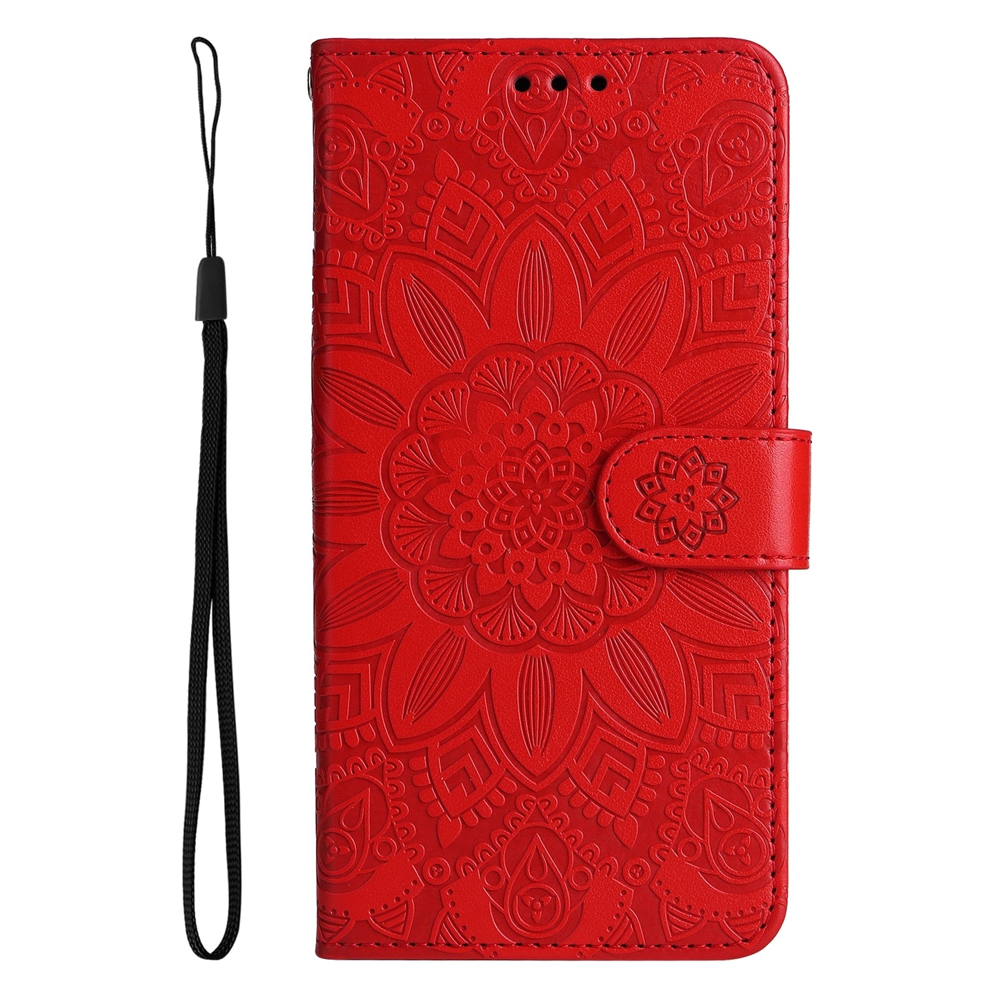 Xiaomi Redmi K40S Sunflower Embossed Leather Wallet Phone Case with Kickstand and Card Holder