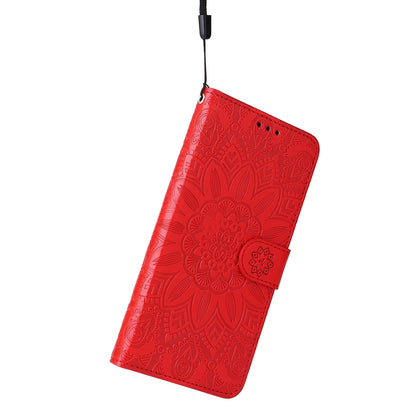 Xiaomi Redmi K40S Sunflower Embossed Leather Wallet Phone Case with Kickstand and Card Holder