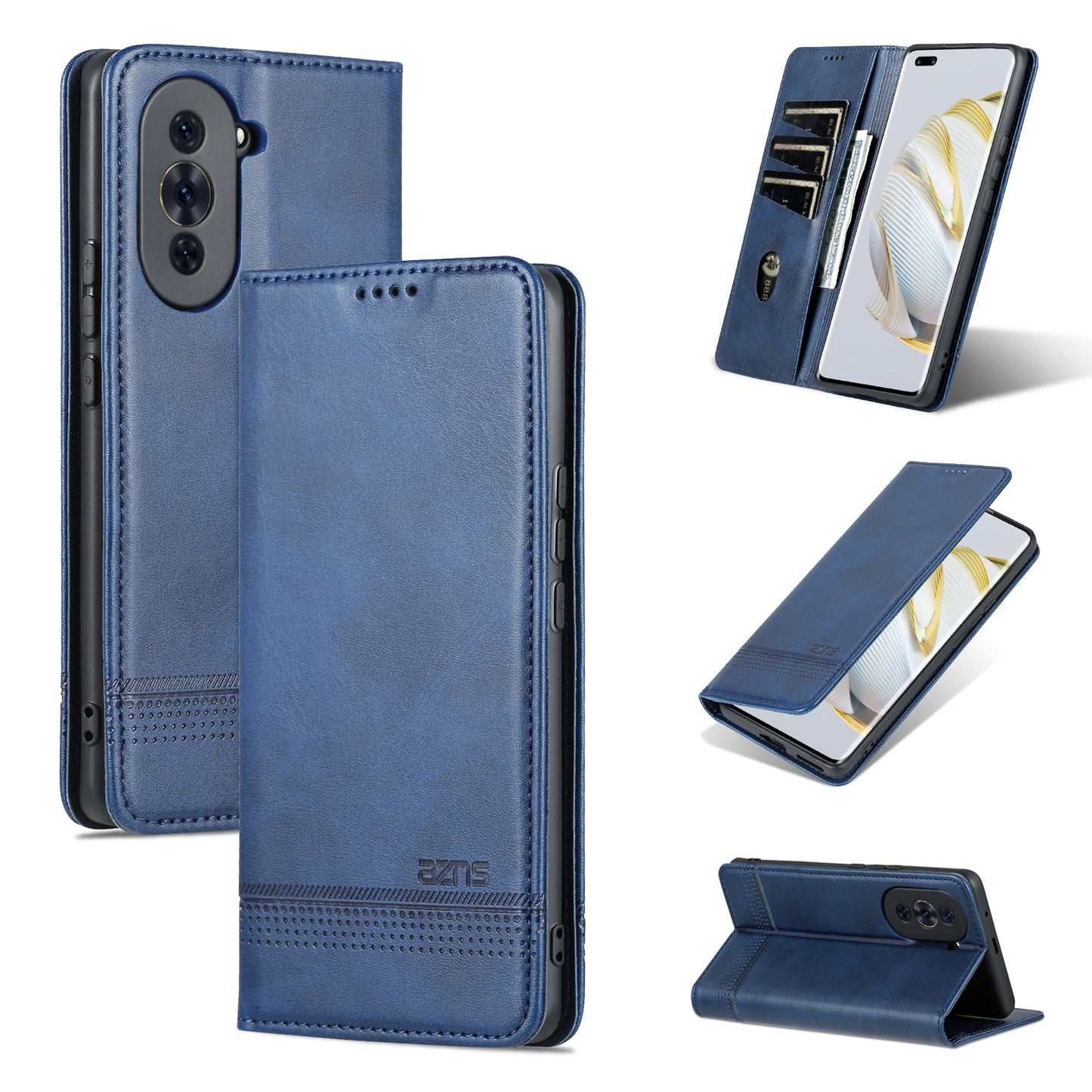 Huawei Nova 10 Leather Wallet Case with Card Holder & Magnetic Closure