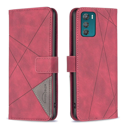 Motorola Moto G42 4G Rhombus Texture Leather Phone Case with Magnetic Buckle and Card Holder