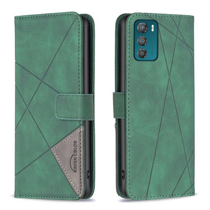 Motorola Moto G42 4G Rhombus Texture Leather Phone Case with Magnetic Buckle and Card Holder