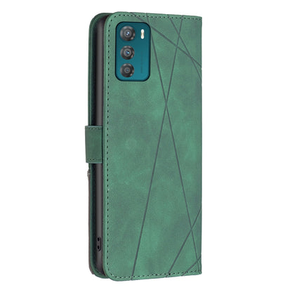 Motorola Moto G42 4G Rhombus Texture Leather Phone Case with Magnetic Buckle and Card Holder