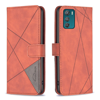 Motorola Moto G42 4G Rhombus Texture Leather Phone Case with Magnetic Buckle and Card Holder
