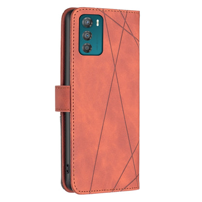 Motorola Moto G42 4G Rhombus Texture Leather Phone Case with Magnetic Buckle and Card Holder