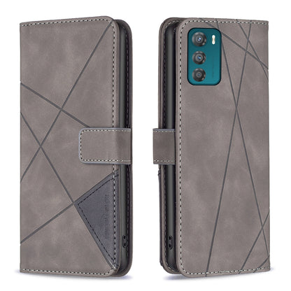 Motorola Moto G42 4G Rhombus Texture Leather Phone Case with Magnetic Buckle and Card Holder
