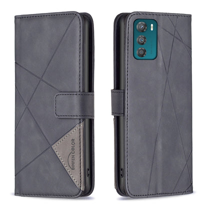 Motorola Moto G42 4G Rhombus Texture Leather Phone Case with Magnetic Buckle and Card Holder