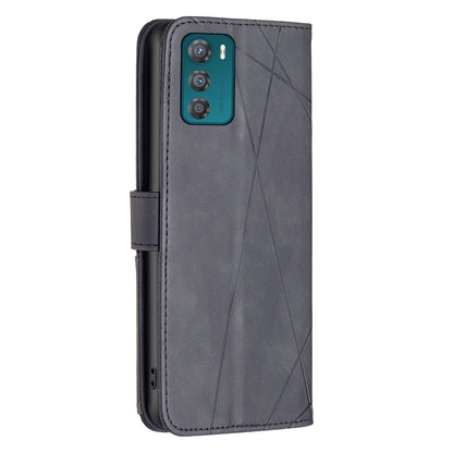 Motorola Moto G42 4G Rhombus Texture Leather Phone Case with Magnetic Buckle and Card Holder