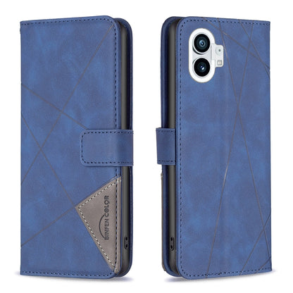 Nothing Phone 1 Rhombus Texture Leather Phone Case with Magnetic Buckle and Card Holder