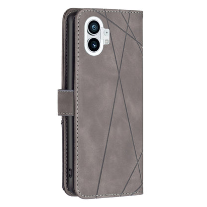 Nothing Phone 1 Rhombus Texture Leather Phone Case with Magnetic Buckle and Card Holder