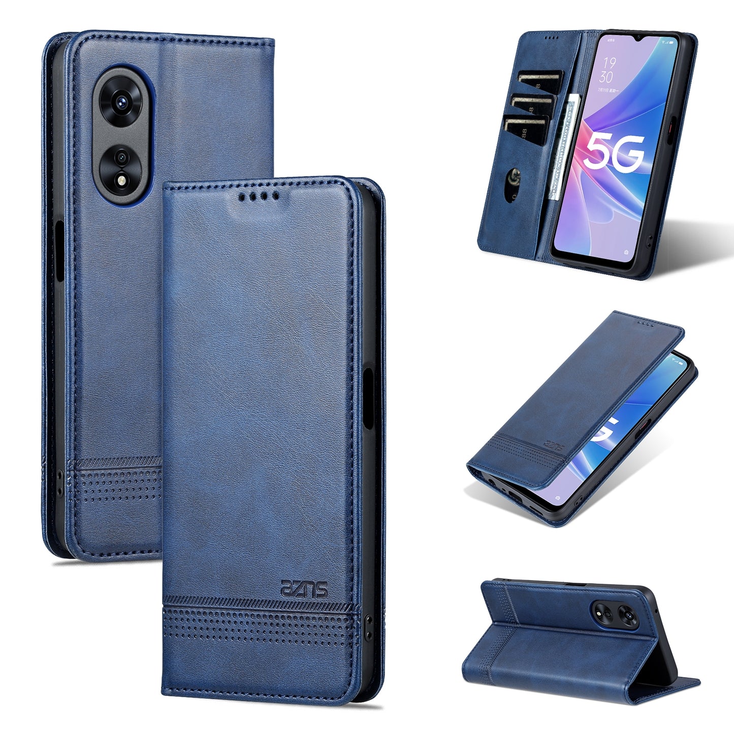 OPPO A97 5G Leather Wallet Case with Card Holder & Magnetic Closure