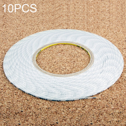 10 Pack 1mm Double-Sided Adhesive Sticker Tape for Phone Touch Panel Repair, 50m Length (White)