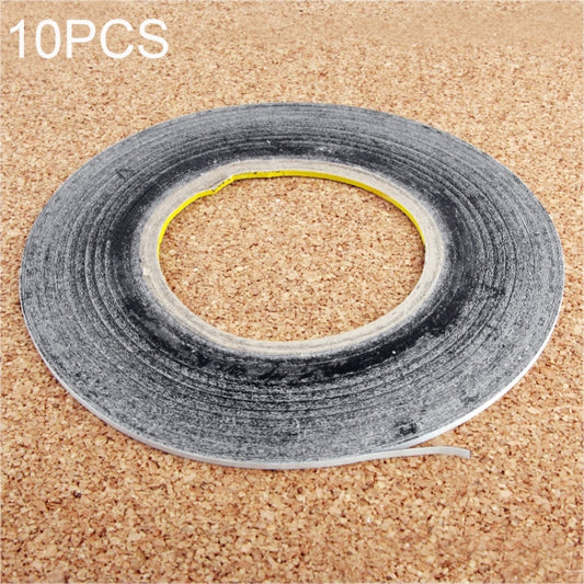 10 Pack of 2mm Double-Sided Adhesive Sticker Tape for Phone Touch Panel Repair, 50m Length (Black)