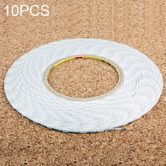 10 Pack of 2mm Double-Sided Adhesive Sticker Tape for Phone Touch Panel Repair, 50m Length (White)