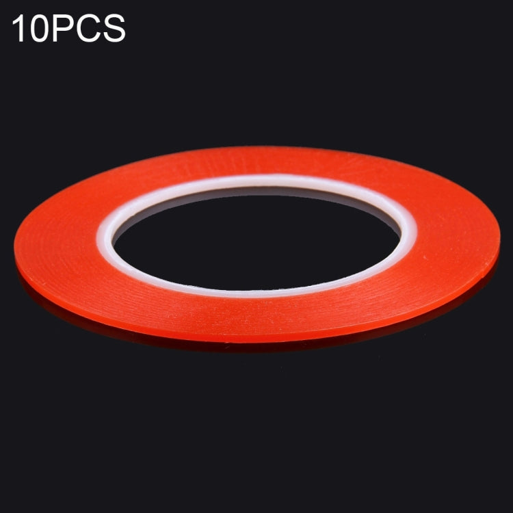 25m Double Sided Adhesive Sticker Tape, 5mm Width, Waterproof & Strong Adhesion (10 Pcs, Red)