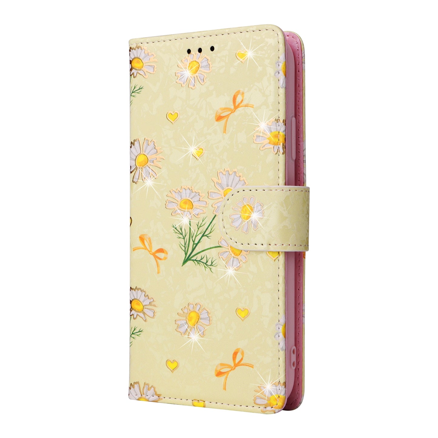 iPhone 12/12 Pro Luxury Bronzing Leather Case - Floral RFID Wallet Cover with Stand & Card Slots