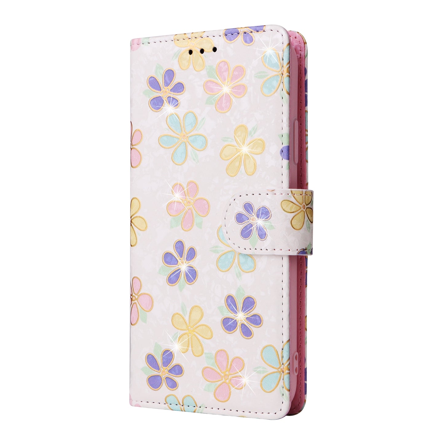 iPhone 11 Luxury Bronzing Leather Case - Floral RFID Wallet Cover with Stand & Card Slots