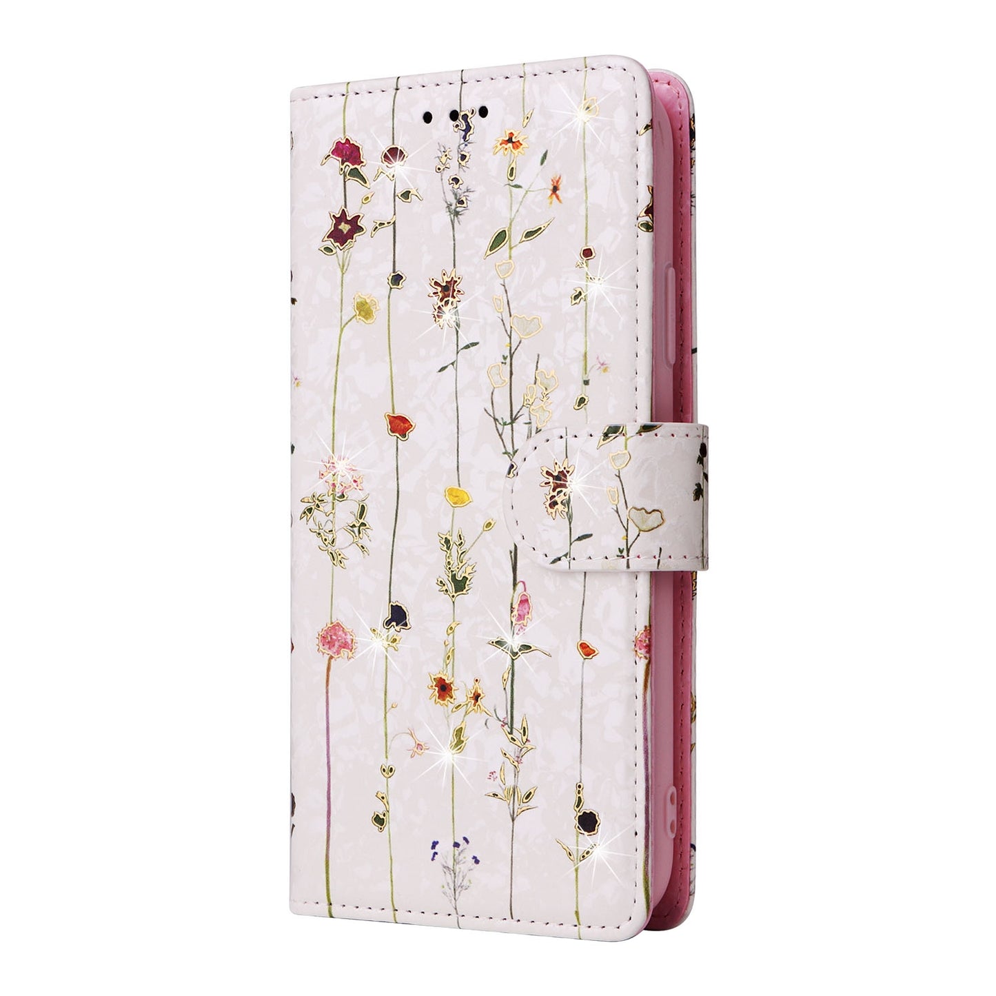 iPhone 11 Pro Luxury Bronzing Leather Case - Floral RFID Wallet Cover with Stand & Card Slots