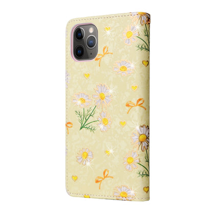 iPhone 11 Pro Luxury Bronzing Leather Case - Floral RFID Wallet Cover with Stand & Card Slots