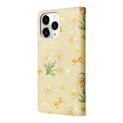 iPhone 11 Pro Max Luxury Bronzing Leather Case - Floral RFID Wallet Cover with Stand & Card Slots