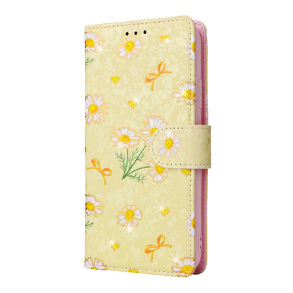 iPhone XR Luxury Bronzing Leather Case - Floral RFID Wallet Cover with Stand & Card Slots