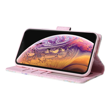 iPhone X/XS Luxury Bronzing Leather Case - Floral RFID Wallet Cover with Stand & Card Slots