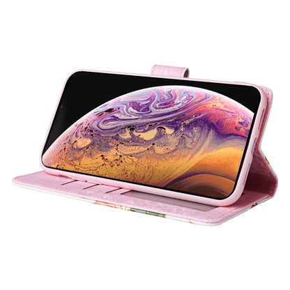 iPhone X/XS Luxury Bronzing Leather Case - Floral RFID Wallet Cover with Stand & Card Slots
