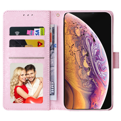 iPhone X/XS Luxury Bronzing Leather Case - Floral RFID Wallet Cover with Stand & Card Slots