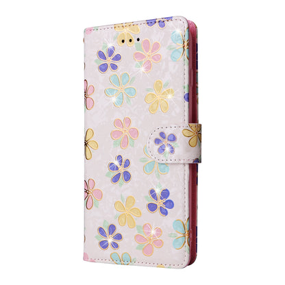 iPhone 7 Plus/8 Plus Luxury Bronzing Leather Case - Floral RFID Wallet Cover with Stand & Card Slots