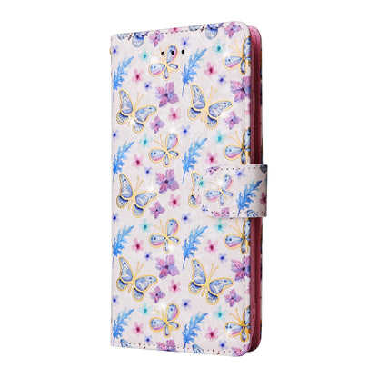 iPhone 7 Plus/8 Plus Luxury Bronzing Leather Case - Floral RFID Wallet Cover with Stand & Card Slots