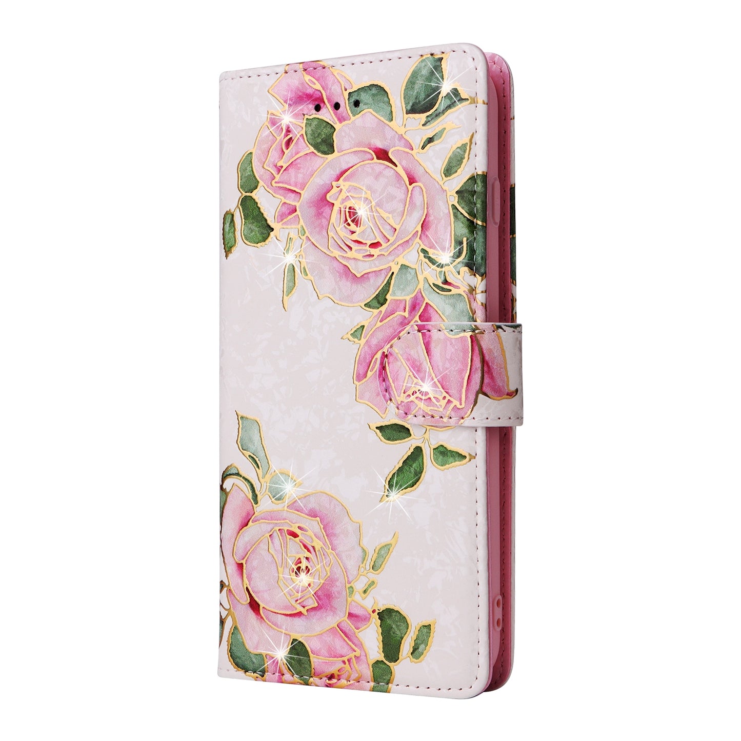 iPhone 7 Plus/8 Plus Luxury Bronzing Leather Case - Floral RFID Wallet Cover with Stand & Card Slots