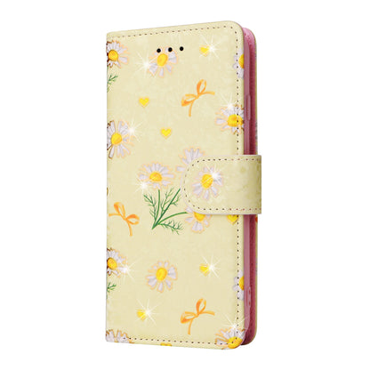 iPhone 7/8 Luxury Bronzing Leather Case - Floral RFID Wallet Cover with Stand & Card Slots