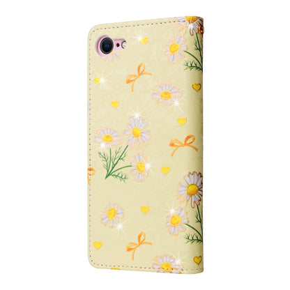 iPhone 7/8 Luxury Bronzing Leather Case - Floral RFID Wallet Cover with Stand & Card Slots