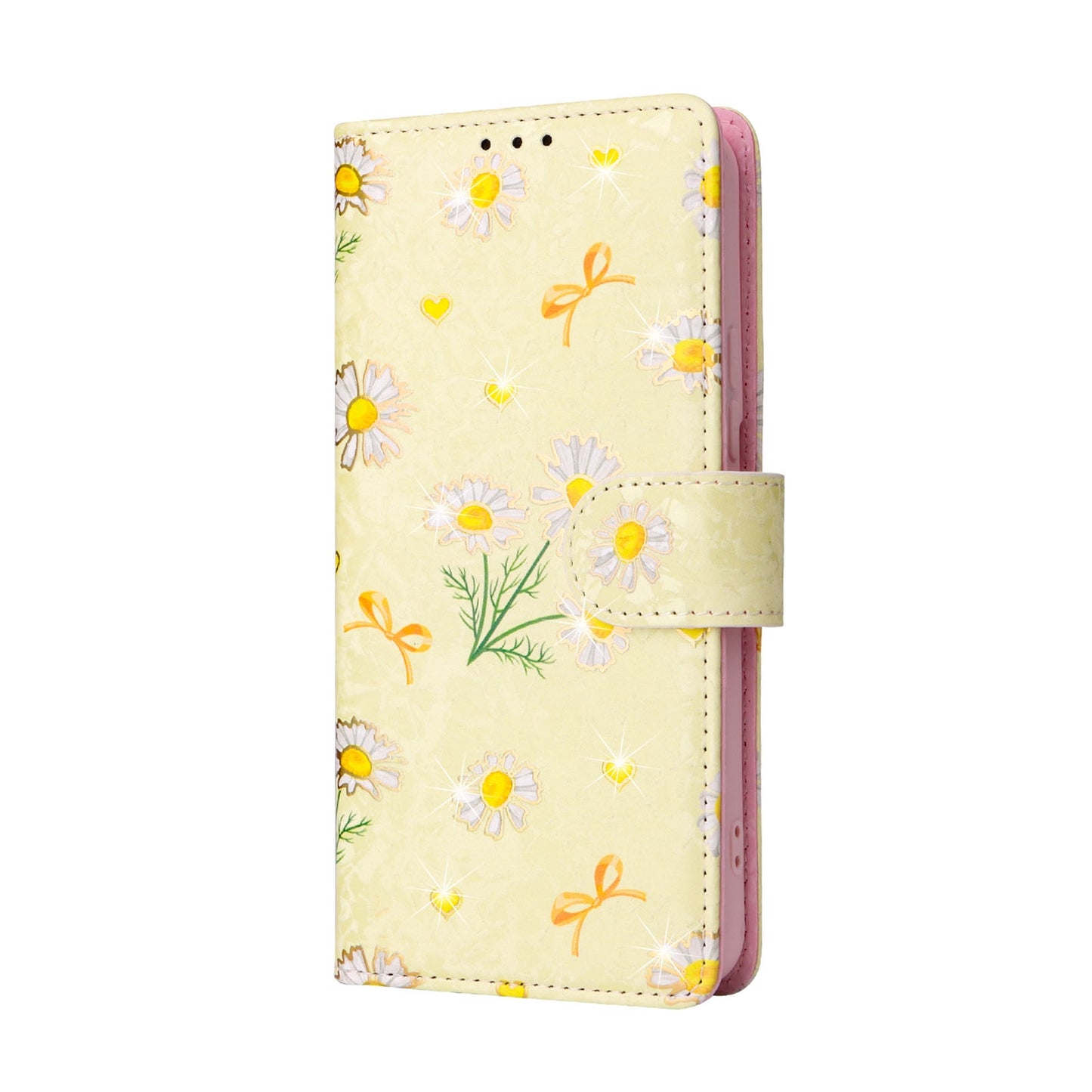Samsung Galaxy S22 Plus Luxury Bronzing Leather Case - Floral RFID Wallet Cover with Stand & Card Slots