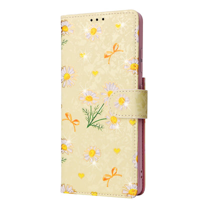 Samsung Galaxy S21 Ultra Luxury Bronzing Leather Case - Floral RFID Wallet Cover with Stand & Card Slots