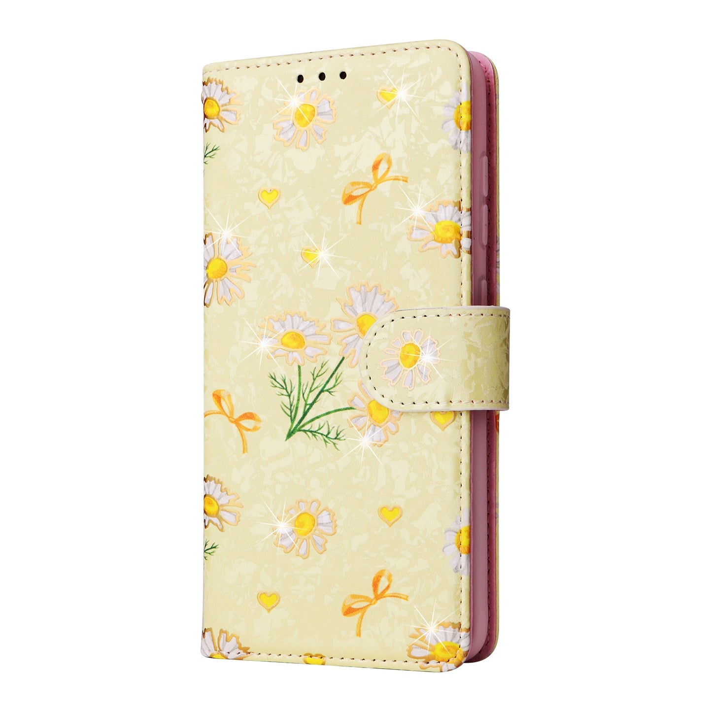 Samsung Galaxy S21 FE 5G Luxury Bronzing Leather Case - Floral RFID Wallet Cover with Stand & Card Slots