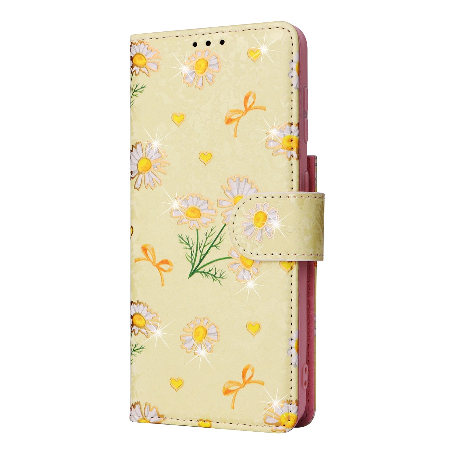 Samsung Galaxy S21 5G Luxury Bronzing Leather Case - Floral RFID Wallet Cover with Stand & Card Slots