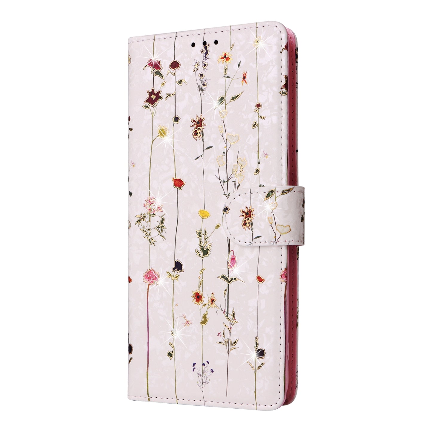 Samsung Galaxy S20 Ultra Luxury Bronzing Leather Case - Floral RFID Wallet Cover with Stand & Card Slots