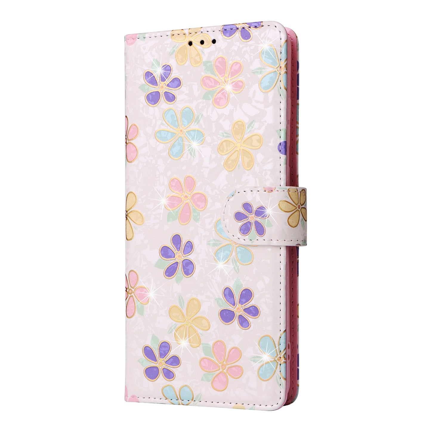 Samsung Galaxy S20 Ultra Luxury Bronzing Leather Case - Floral RFID Wallet Cover with Stand & Card Slots